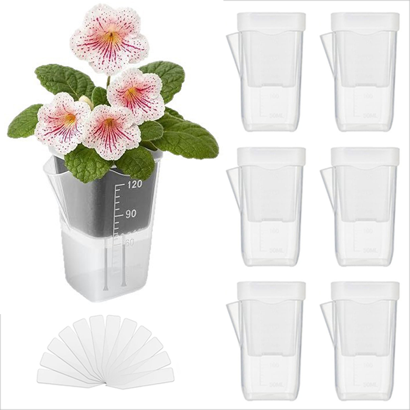 Self-Watering Planter - 16/32個入り自動給水プランター – 水位計付き透明水耕栽培ポット、内側ネットバスケット、植物ラベル TMZ