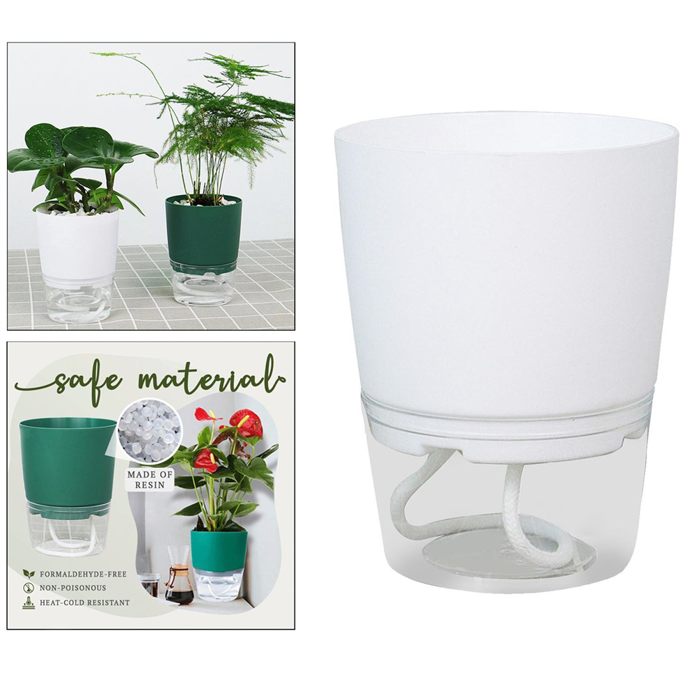 水の形をした野菜の植木鉢,水族館の自動吸収,透明な二重層,プ - Automatic Plant Waterer のレビューと価格